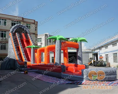 GWS-308 Jungle trees water slide n slip with pool