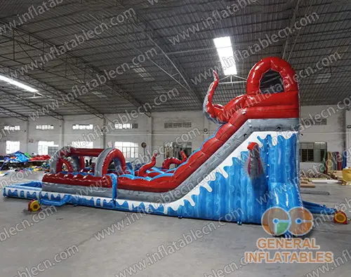 GWS-333 Inflatable Octopus Wasser Rutsche und Slip mit Pool