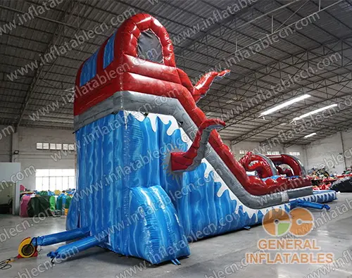 GWS-333 Tobogán de agua de pulpo inflable y piscina