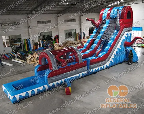 GWS-333 Inflatable octopus water slide n slip with pool