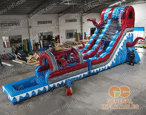 GWS-333 Inflatable Octopus Wasser Rutsche und Slip mit Pool