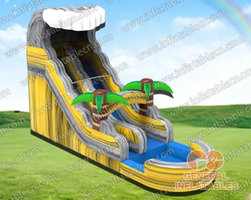  Yellow and gray marble Palm trees water slide