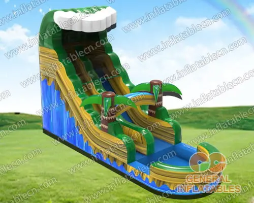 GWS-357 Yellow and green marble Palm trees water slide