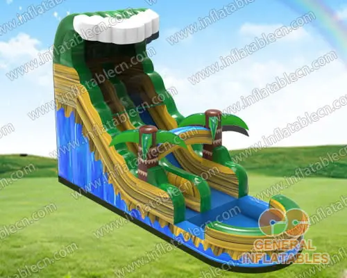  Yellow and green marble Palm trees water slide