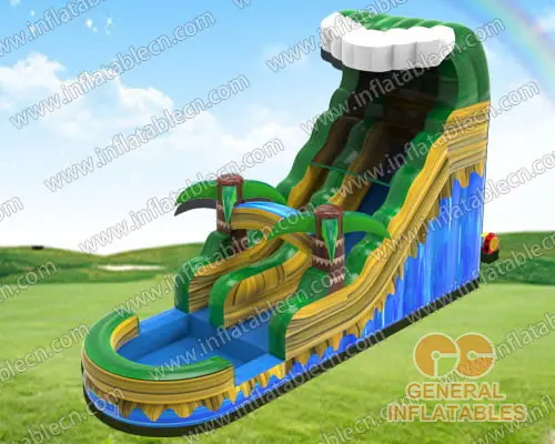 GWS-357 Yellow and green marble Palm trees water slide