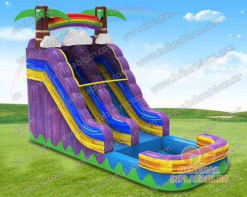 GWS-365 Purple marble Palm tree water slide