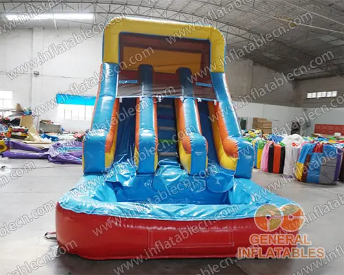 GWS-388 Tobogán acuático de doble carril para patio trasero