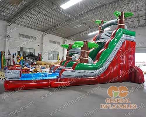 GWS-398 Jungle water slide with removable pool