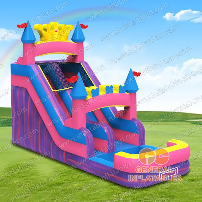  18FT Princess Crown backyard water slide