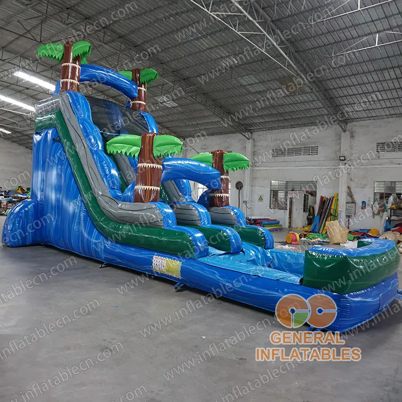GWS-425 Palm tree blue water slide 18ftH/5.5mH