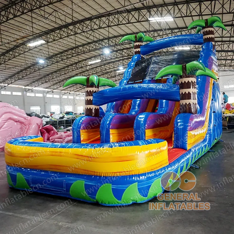 GWS-516 Palm Tree Dual Lane Water Slide