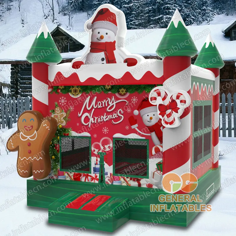 GX-064 Casa de rebote de muñeco de nieve de Navidad