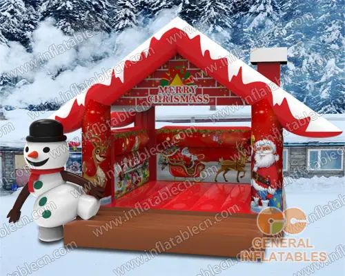 GX-045 Maison de Noël et bonhomme de neige